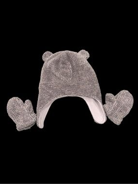 Carter’s Warm & Cozy Gray Bear Ear Toddler Hat and Mittens Set
